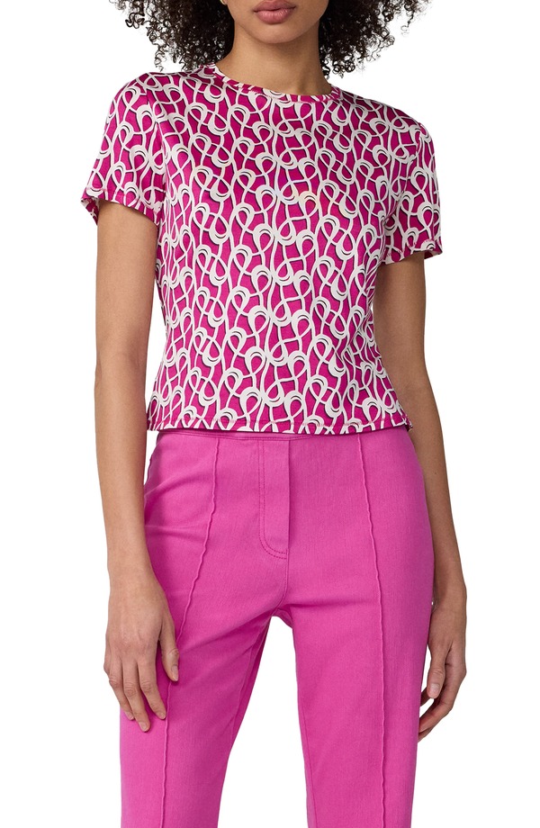 ダイアン フォン ファステンバーグ レディース トップス シャツ Diane von Furstenberg Perfect Short Sleeve Top LOOPS GOSSI PINK ピンク|ReVida 店