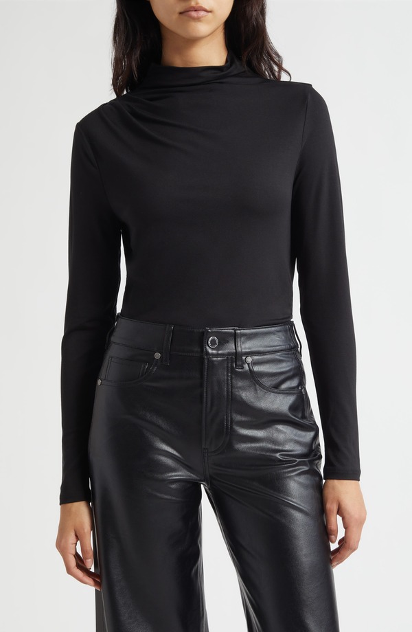 ヴェロニカ ベアード レディース トップス シャツ モックネック Veronica Beard Mylie Mock Neck Top BLACK ブラック｜ReVida 店