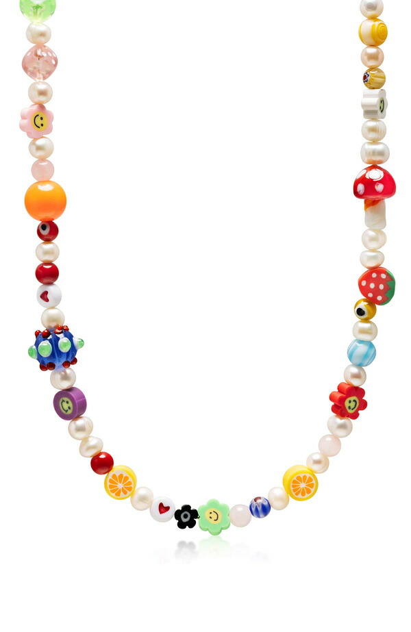 ナイアヤラ メンズ アクセサリー ネックレス・チョーカー レース Nialaya Berry Pearl Necklace White / Multicolor ホワイト|ReVida 店