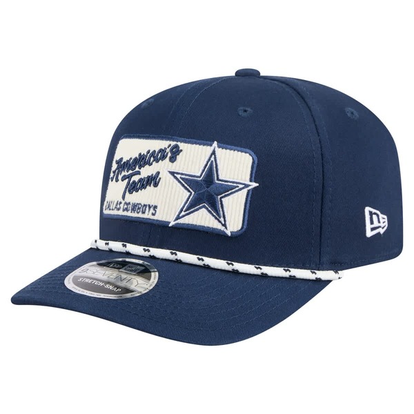 ニューエラ メンズ アクセサリー 帽子 Men's New Era Navy Dallas Cowboys Chant 9SEVENTY Adjustable Hat Navy ネイビー｜ReVida 店