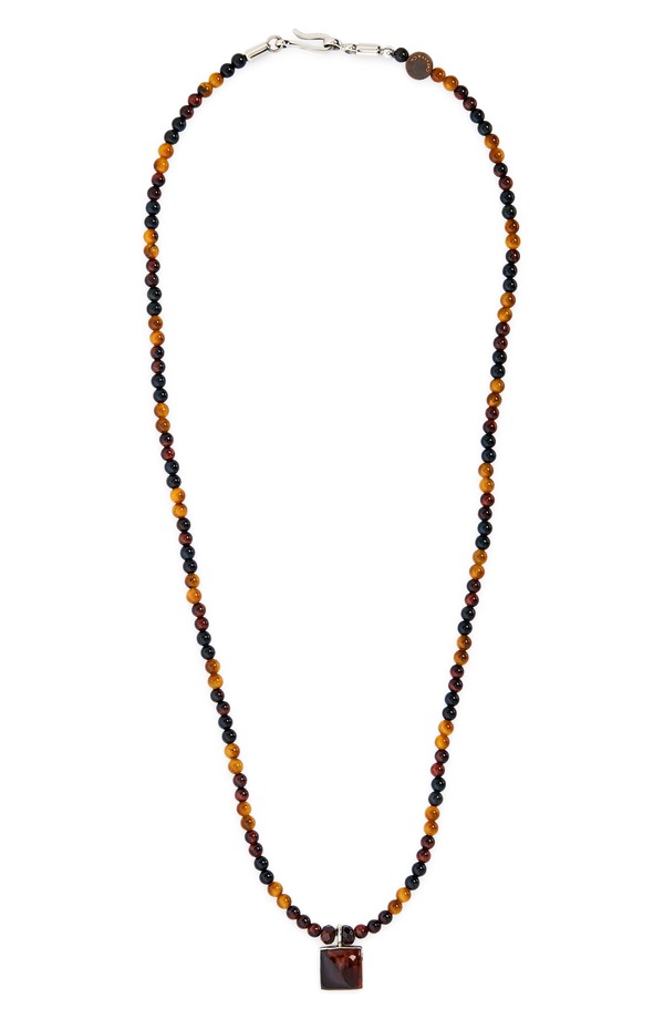 カプトアンドコー メンズ アクセサリー ネックレス・チョーカー レース Caputo & Co. Men's Beaded Tiger's Eye Pendant Necklace TIGER EYE アニマル|ReVida 店