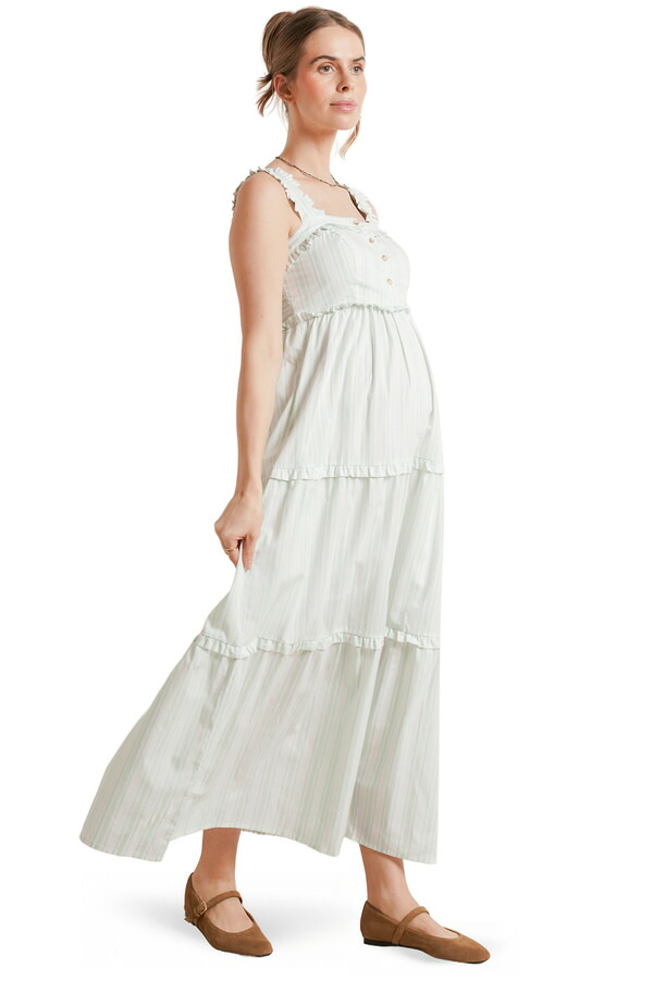 ノム レディース トップス ワンピース マキシ Nomaternity Emmaternity & Nursing Maxi Tank Dress (Maternity) Green Stripe グリーン｜ReVida 店
