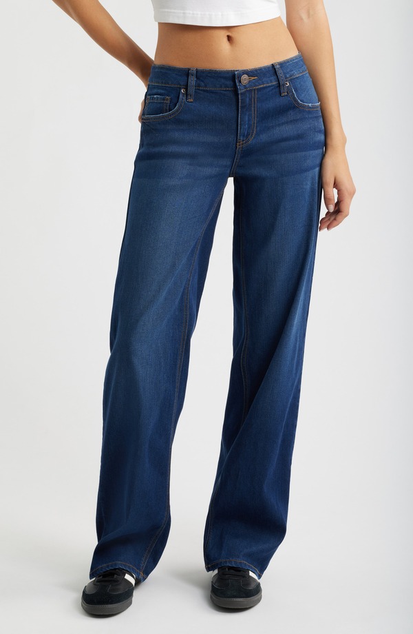 ワイエム レディース ボトムス デニムパンツ ワイドレッグ ジーンズ YMI Lowaist Wide Leg Jeans DARK BLUE ブルー|ReVida 店