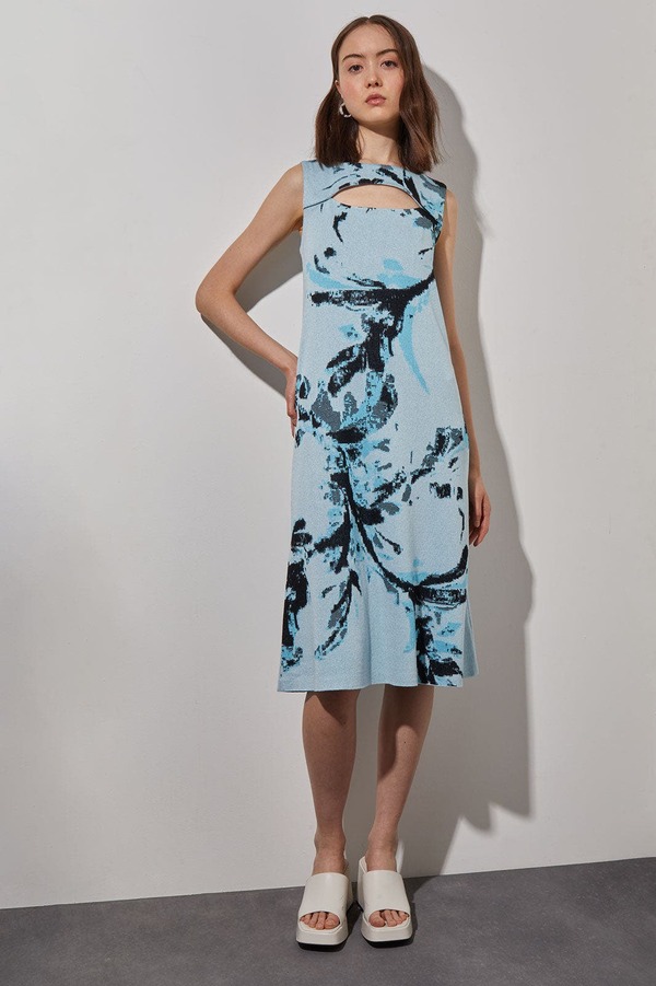ミンウォン レディース トップス ワンピース A ライン プラスサイズ ニット Ming Wang A-Line Abstract Soft Knit Dress (Plus) Haze/Dew Blue/Black ブラック|ReVida 店