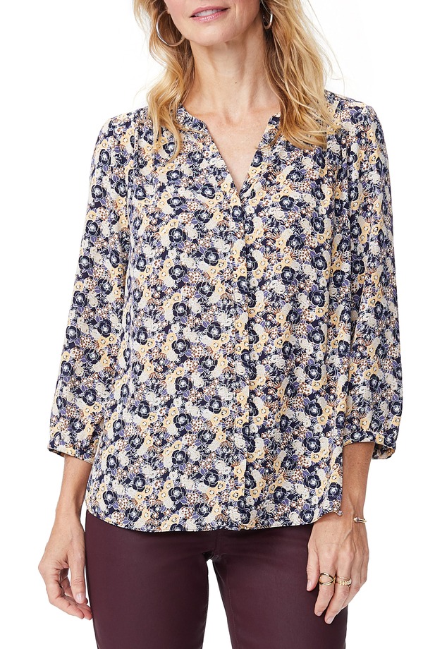 エヌワイディージェイ レディース トップス シャツ ブラウス NYDJ Pintuck Blouse MEADOWOOD｜ReVida 店
