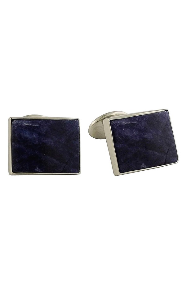 デイビッドドナヒュー メンズ アクセサリー カフスボタン Davidonahue Sodalite Cufflink sILVER シルバー｜ReVida 店 41,470円
