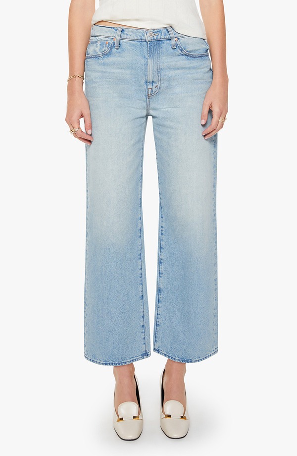 マザー レディース ボトムス デニムパンツ ワイドレッグ 刺繍 ジーンズ MOTHER The Dodger Embroide red Flood Wide Leg Jeans THIS HOW I ROLL｜ReVida 店