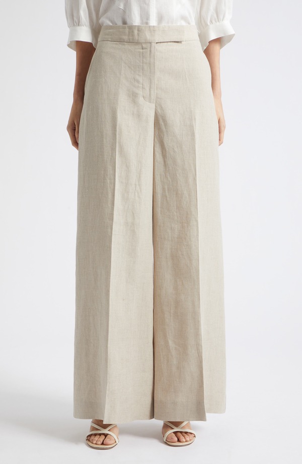 レイス レディース ボトムス レギンス ワイドレッグ パンツ リネン Reiss Kit Wide Leg Linen Pants NEUTRAL｜ReVida 店