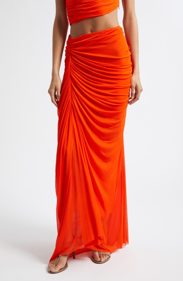 エーエルシー レディース ボトムスカート A.L.C. Cleo Skirt ORANGE CRUSH オレンジ｜ReVida 店