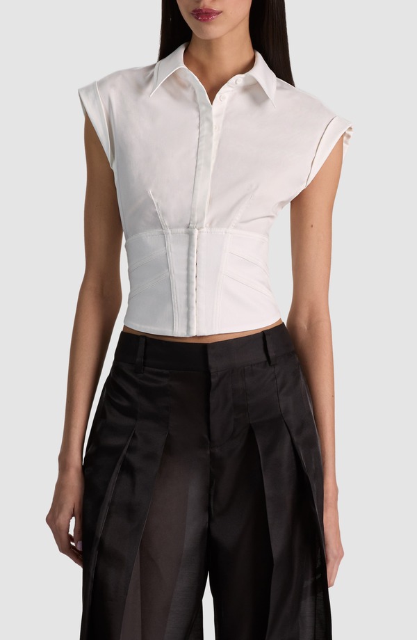 アリス アンド オリビア レディース トップス シャツ Alice + Olivia Kim Paneled Corsetop OFF WHITE オフホワイト|ReVida 店