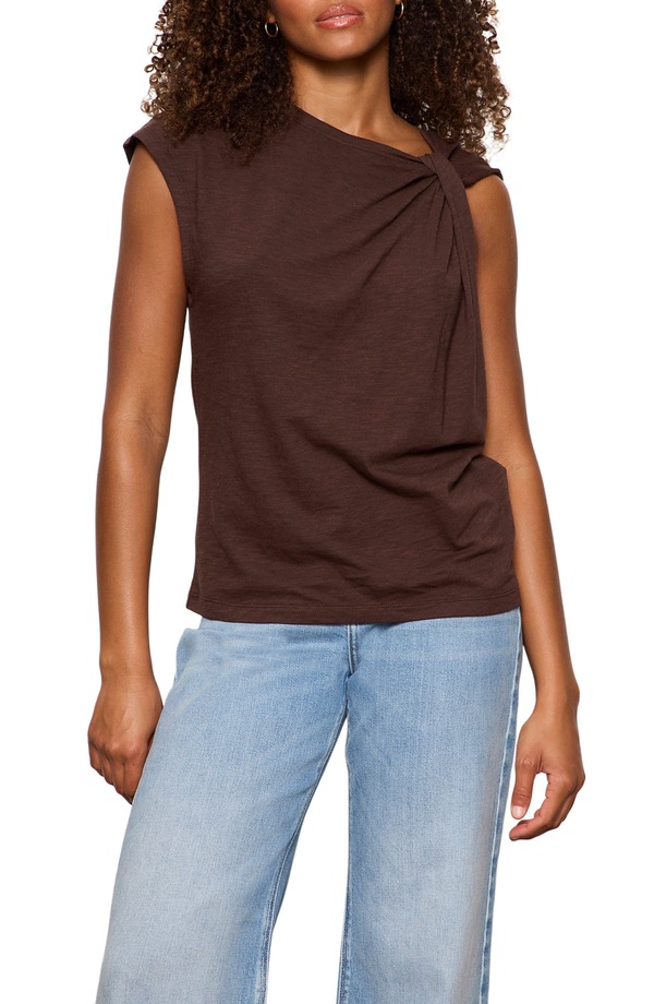 サンクチュアリー レディース トップス シャツ アシンメトリー プチ Sanctuary So Twisted Asymmetric Top (Petite Regular) RICH SOIL BROWN ブラウン｜ReVida 店