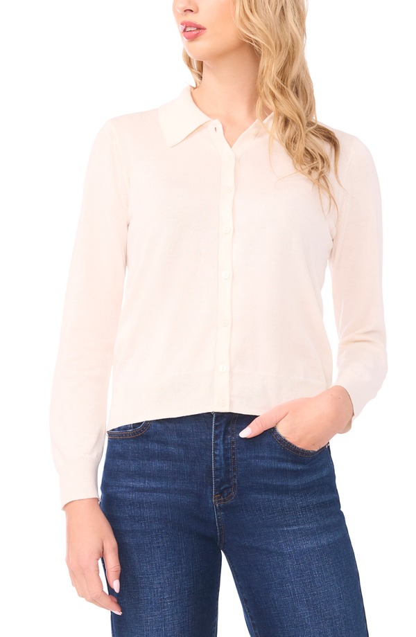 ハロゲン レディース アウター パーカー・スウェット コットン カーディガン Halogen Colla red Cotton Blend Cardigan JET STREAM｜ReVida 店