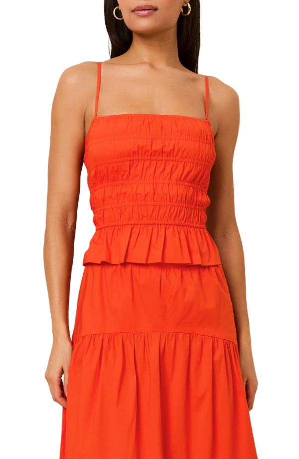 ソリッド アンド ストライプ レディース トップス シャツ コットン Solid & Striped The Delta Strappy Back Stretch Cotton Top HABANERO|ReVida 店