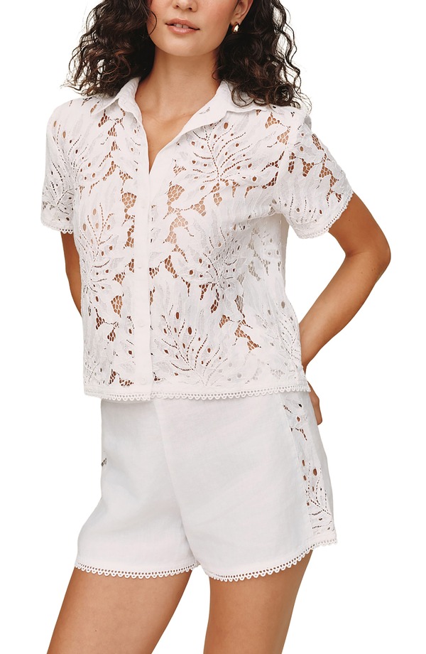 ベラダール レディース トップス シャツ レース Bella Dahlace Shirt WHITE ホワイト|ReVida 店