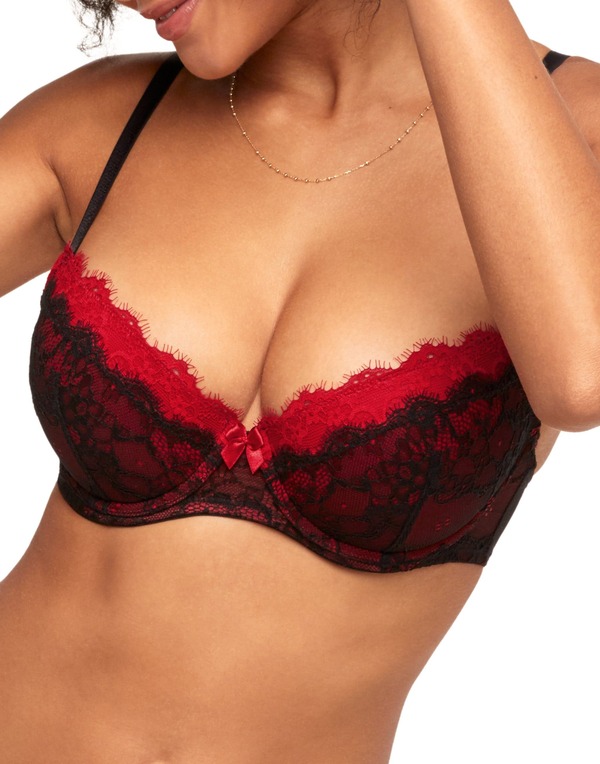 アドアミー レディース アンダーウェア ブラジャー Adore Memanuelly Push Up Balconette Bra Black ブラック｜ReVida 店