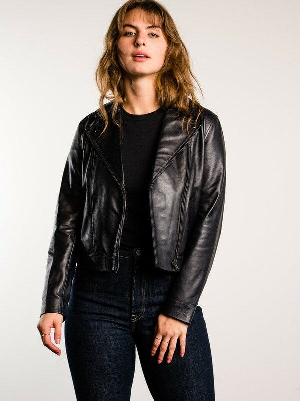 エイブル レディース アウター ジャケット・ブルゾン プラスサイズ レザー ABLE Maha Leather Jacket (Plus Regular) Black ブラック｜ReVida 店
