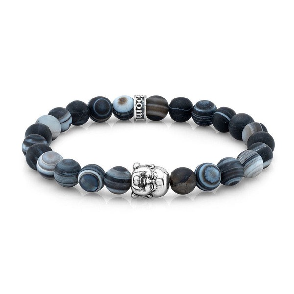 ルームワンオーワン メンズ アクセサリー ブレスレット・バングル・アンクレット Room101 Buddha Bead Bracelet Grey グレー|ReVida 店