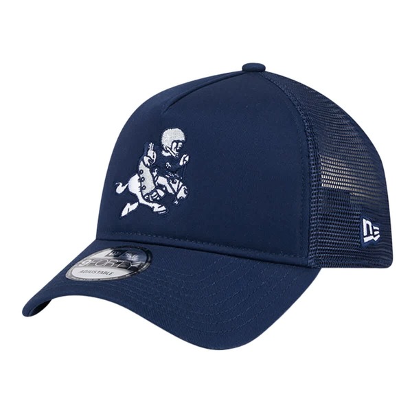 ニューエラ メンズ アクセサリー 帽子 Men's New Era Navy Dallas Cowboys Retro Main A-Frame Trucker 9FORTY Adjustable Hat Navy ネイビー|ReVida 店