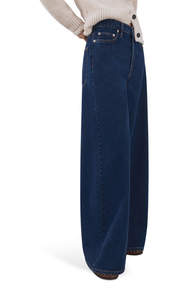マンゴ レディース ボトムス デニムパンツ ワイドレッグ ジーンズ MANGO Wide Leg Jeans BLUE ブルー｜ReVida 店