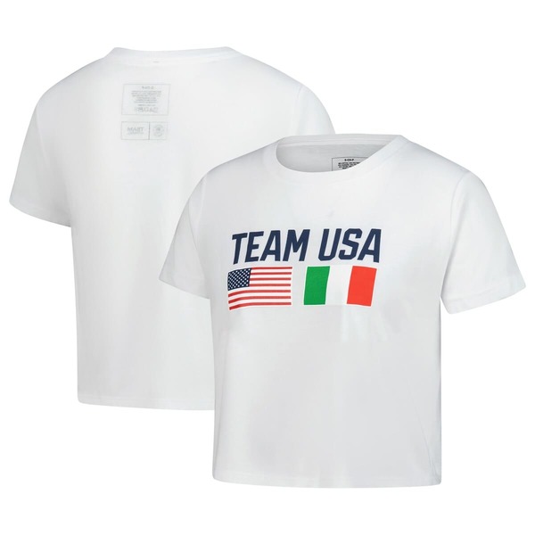 アウタースタッフ レディース トップス シャツ クロップド Outerstuff Women's Whiteam USA Country Flags Loose Cropped T-Shirt White ホワイト｜ReVida 店