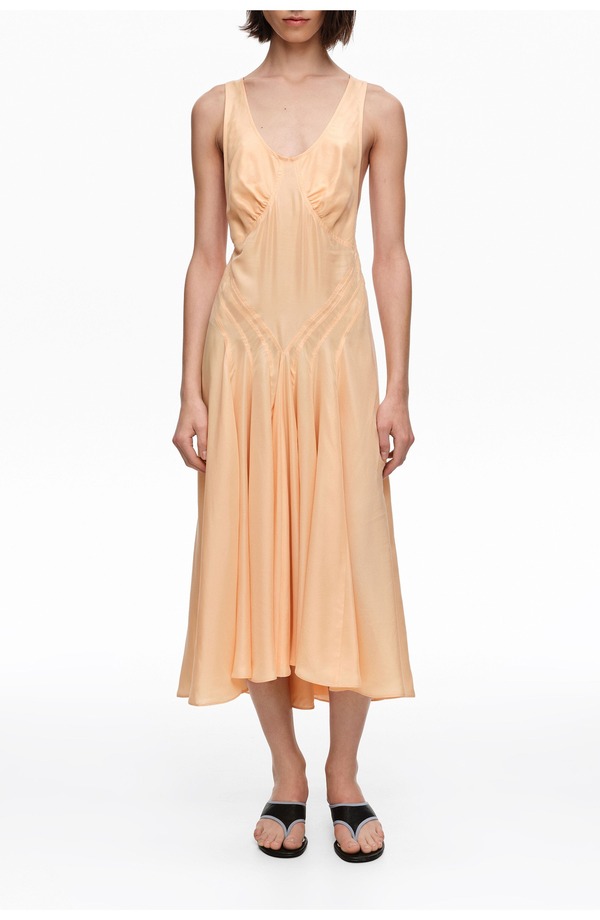 ビンバイローラ レディース トップス ワンピース ミディ シルク Bimba y Lola Silk Cross-Back Midi Dress ORANGE オレンジ|ReVida 店