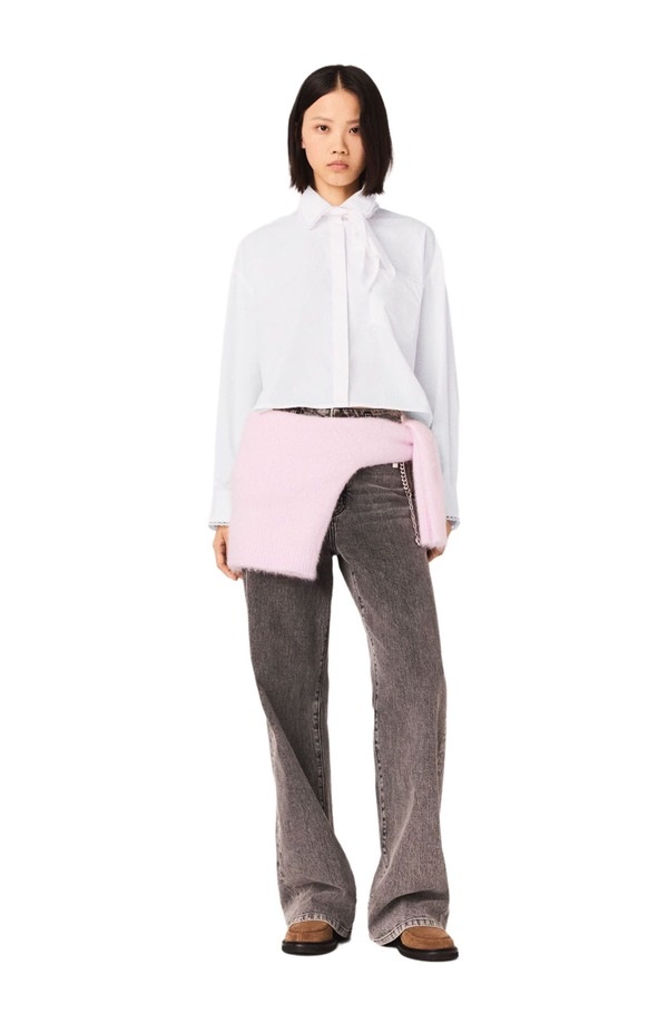 マージュ レディース トップス シャツ maje Crochet collar shirt White ホワイト|ReVida 店