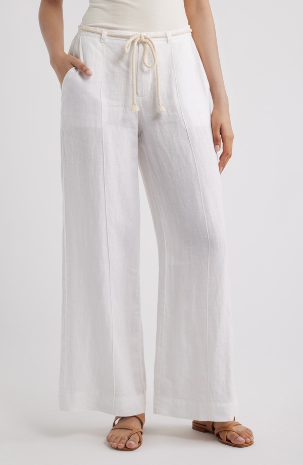ベラダール レディース ボトムス レギンス パンツ リネン Bella Dahl Pintuck Linen Pants WHITE ホワイト|ReVida 店
