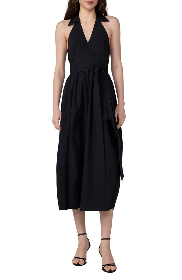 ダイアン フォン ファステンバーグ レディース トップス ワンピース ミディ コットン ホルター Diane von Furstenberg Nova Halter Neck Cotton Midi Dress BLACK ブラック｜ReVida 店