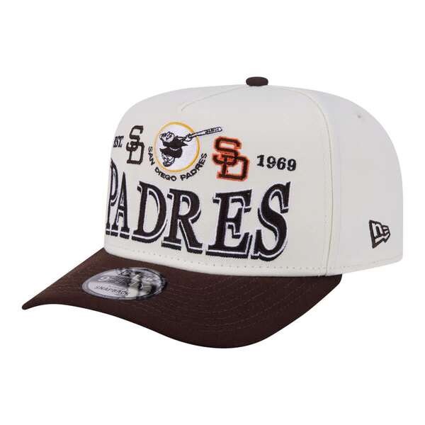 ニューエラ メンズ アクセサリー 帽子 Men's New Era Cream San Diego Padres Throwback Tri-Hit A-Frame 9FIFTY Adjustable Hat Cream クリーム｜ReVida 店
