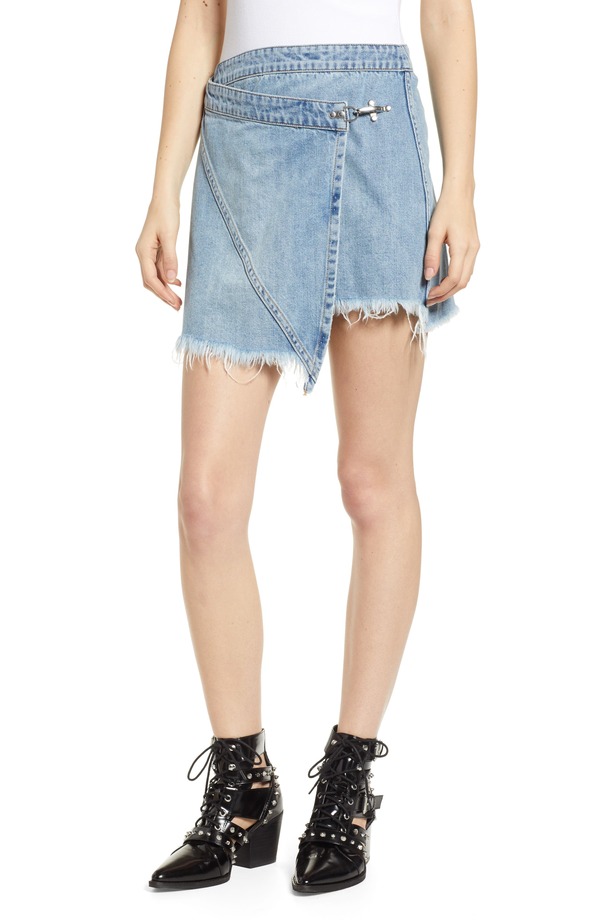 ブランクニューヨーク レディース ボトムス デニムパンツ スカート BLANKNYC Denim Wrap Skirt INDIGO DENIM WASH インディゴ|ReVida 店