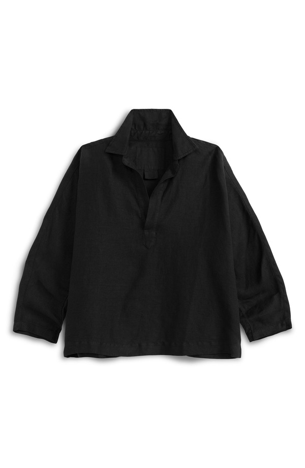 フランク ＆ アイリーン レディース トップス シャツ リネン Frank & Eileen Popover Linen Shirt BLACK LINEN ブラック｜ReVida 店