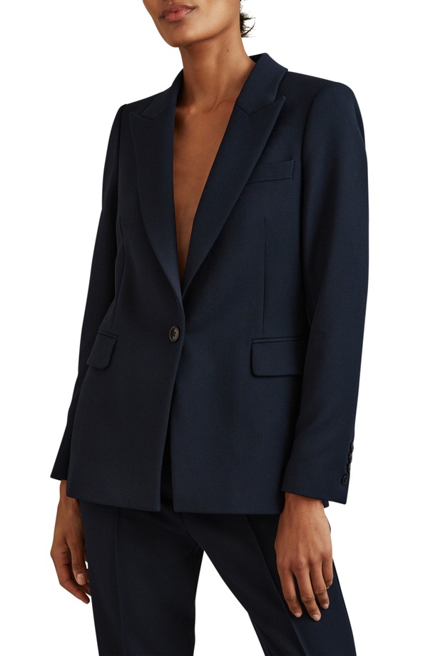 レイス レディース アウター ジャケット・ブルゾン プチ ブレザー Reiss Gabi Peak Lapel Blazer (Petite) BLACK ブラック｜ReVida 店