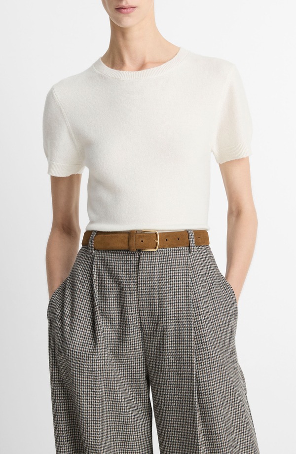 ヴィンス レディース アウター ニット・セーター クルーネック ウール Vince Wool & Cashmere Blend Crewneck Sweater OFF WHITE オフホワイト｜ReVida 店