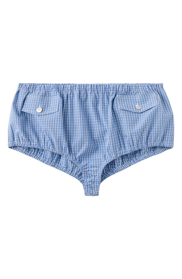 マンゴ レディース ボトムス ハーフパンツ・ショーツ プリント ショートパンツ MANGO Starring Hailey Bieber Gigi Check Print Shorts BLUE ブルー|ReVida 店