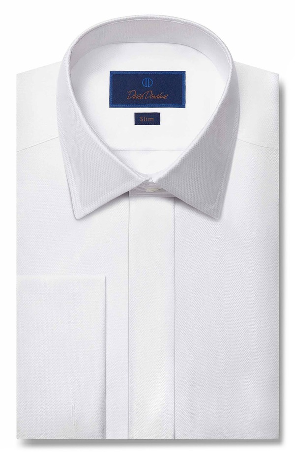 デイビッドドナヒュー メンズ トップス シャツ スリムフィット コットン Davidonahue Slim Fit Formal Cotton Dresshirt White ホワイト