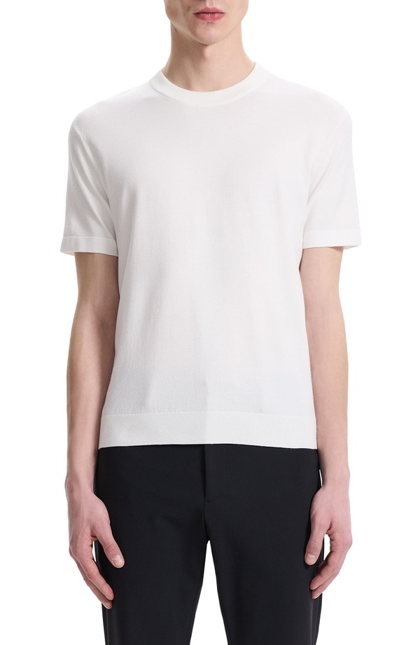 セオリー メンズ アウター パーカー・スウェット セーター Theory Sarior Short Sleeve Sweater White ホワイト｜ReVida 店