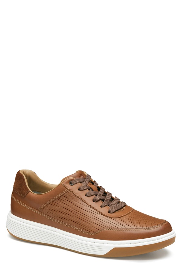 ジョンストンアンドマーフィー メンズ シューズ スニーカー レザー Johnston & Murphy Dawson Perforated Leather Sneaker Tan Full Grain タン