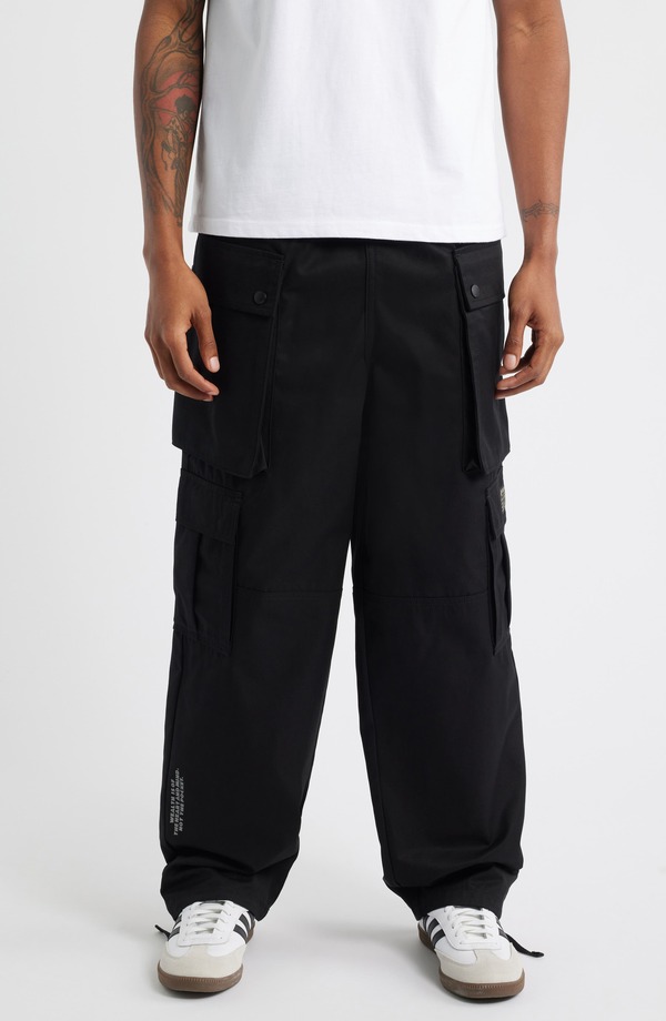 ビリオネアボーイズクラブ メンズ ボトムス カジュアルパンツ カーゴパンツ コットン Billionaire Boys ClubB Thrusters Cotton Drawstring Cargo Pants Black ブラック