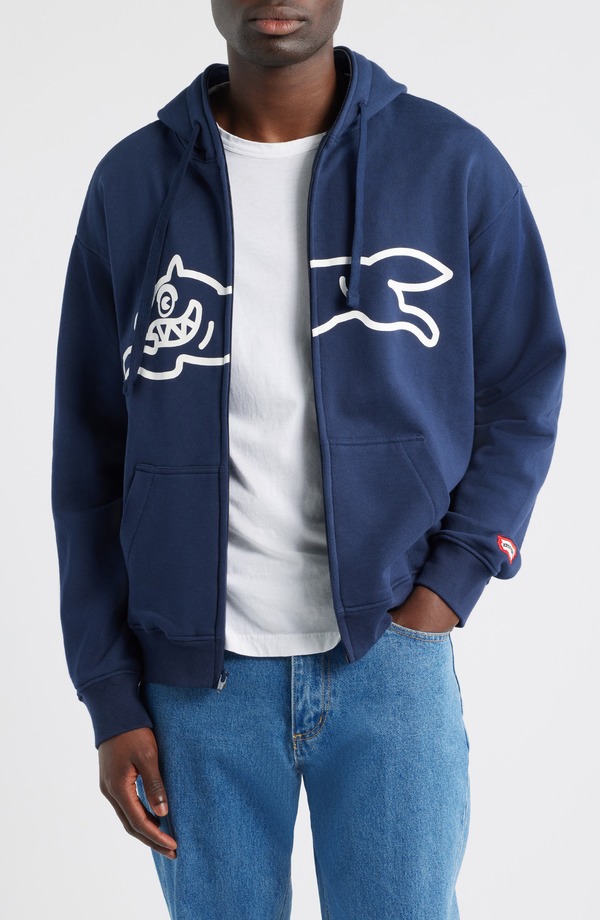 アイスクリーム メンズ アウター パーカー・スウェット グラフィック ICECREAM Zippy Graphic Zip Hoodie Black Iris ブラック