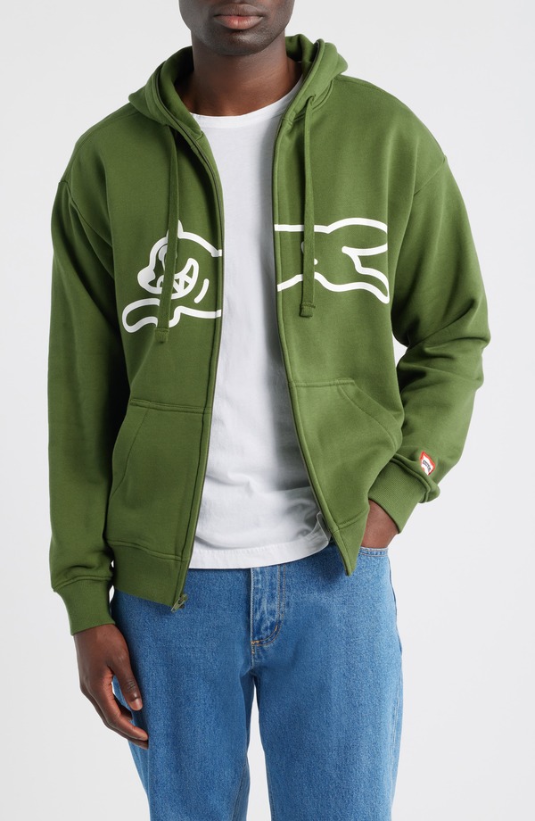 アイスクリーム メンズ アウター パーカー・スウェット グラフィック ICECREAM Zippy Graphic Zip Hoodie Bronze Green グリーン