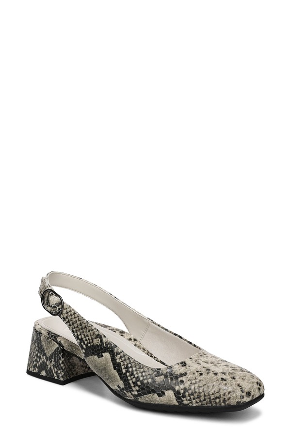 バイオニック レディース シューズ ヒール Vionic Reyes Block Heel Slingback Pump Cream Snake クリーム