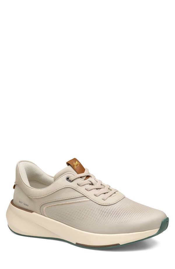 ジョンストンアンドマーフィー メンズ シューズ スニーカー Johnston & Murphy Surge U-Throat Embossed Sneaker Beige Full Grain/ Nubuck ベージュ