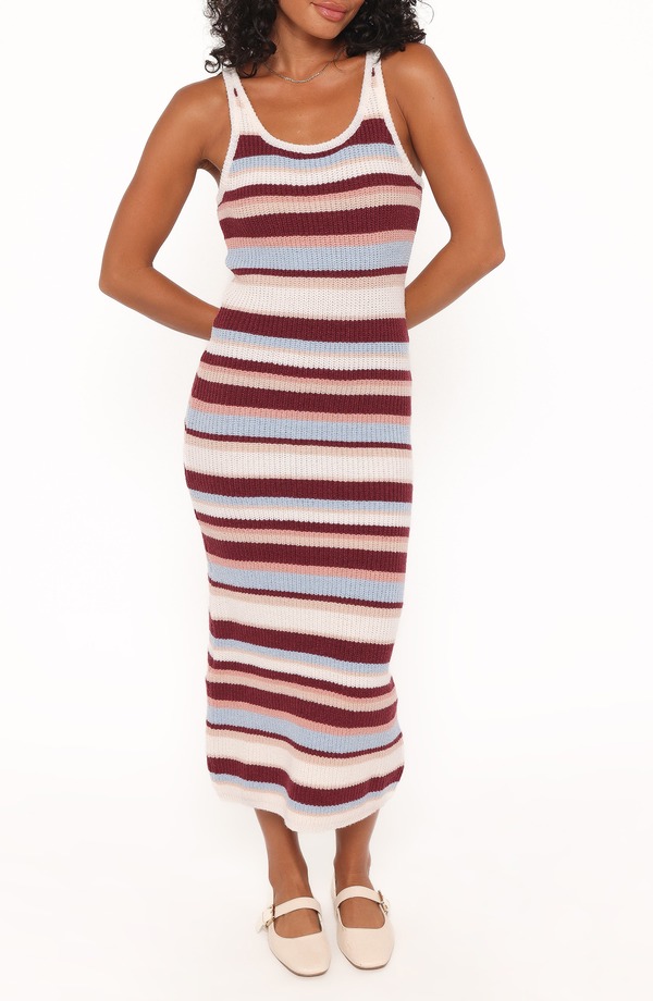 ペタルアンドパップ レディース トップス ワンピース セーター ノースリーブ マキシ Petal & Pup Barnesleeveless Maxi Sweater Dress MULTI STRIPE マルチカラー｜ReVida 店 21,885円