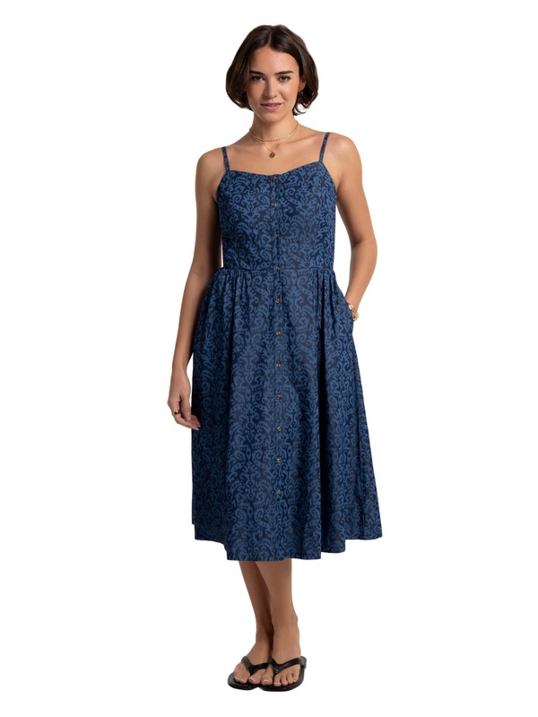 ウィグル レディース ボトムス カジュアルパンツ ミディワンピース ミディ Brakeburn Mari Midi Dress Blue ブルー|ReVida 店