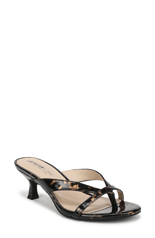 ライフストライド レディース シューズ ヒール LifeStride Navine Kitten Heel Flip Flop (Women) BLACK MULTI ブラック｜ReVida 店