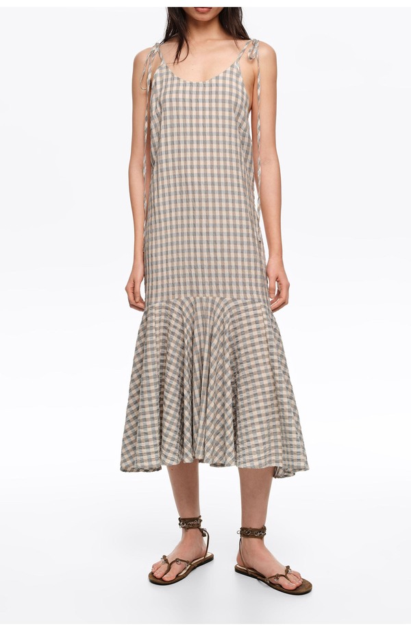 ビンバイローラ レディース ボトムス カジュアルパンツ Bimba y Lola Light blue checked strappy dress LIGHT BLUE ブルー｜ReVida 店