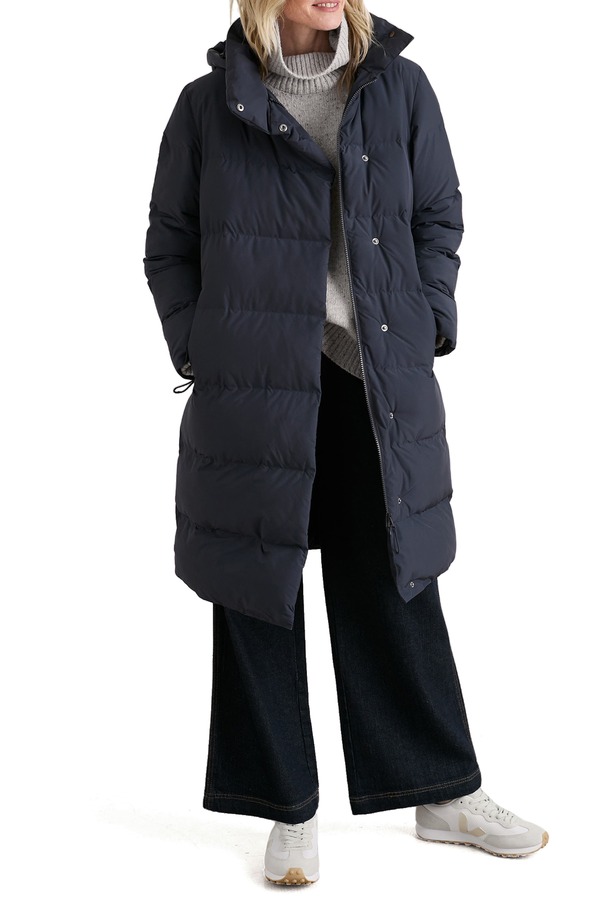 シーソルトコーンウォール レディース アウター ジャケット・ブルゾン プラスサイズ コート Seasalt Cornwall Holywell Bay Waterproof Puffer Coat (Plus Regular) INKWELL BLUE ブルー｜ReVida 店