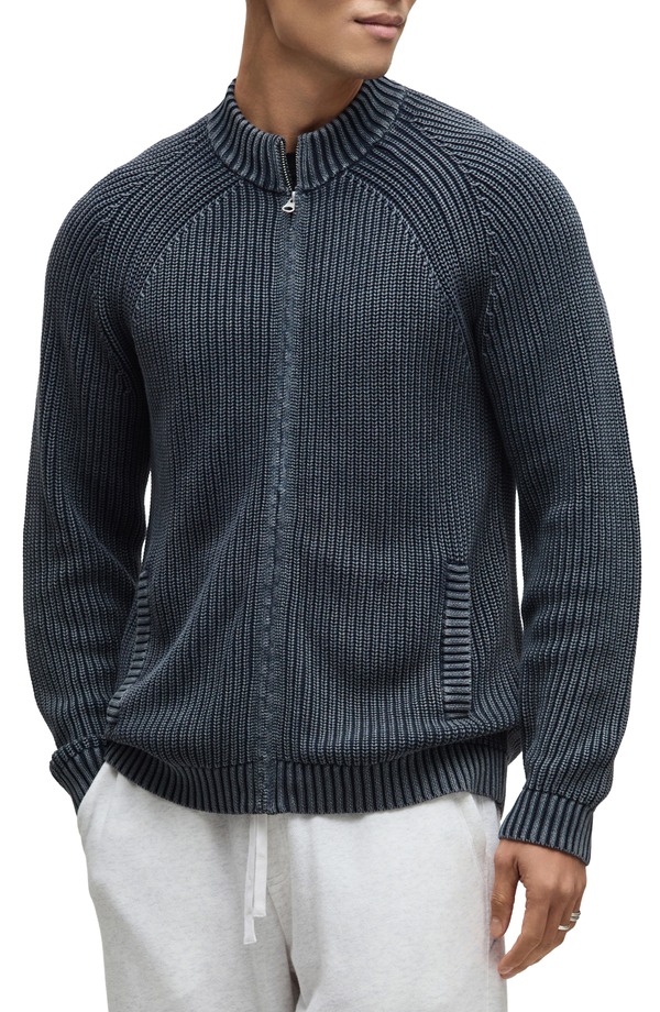 ベアフットドリームス メンズ アウター パーカー・スウェット カーディガン Barefoot Dreamsunbleach Zip Up Cardigan INDIGO インディゴ|ReVida 店