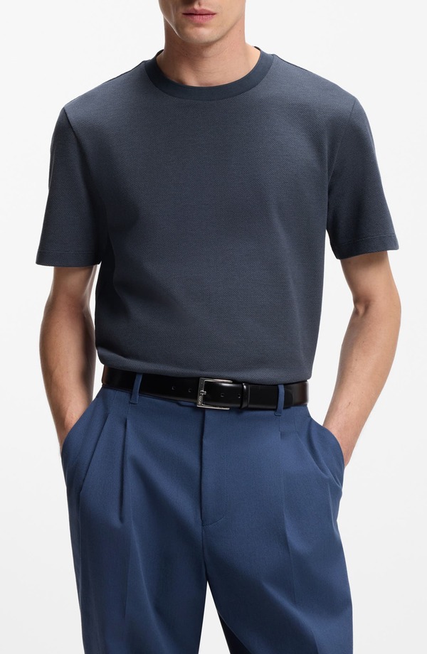 ボス メンズ トップス シャツ BOSS Thompson Solid T-Shirt BLUE ブルー|ReVida 店