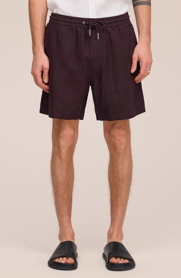 NN07 メンズ ボトムス ハーフパンツ・ショーツ ショートパンツ リネン NN07 1454 Gregor Linen Drawstring Shorts DUSKY PORT｜ReVida 店